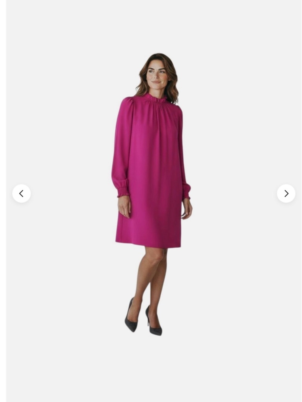 J. Crew Fuchsia High-Neck Long-Sleeve Midi Dress New with Tags